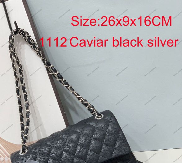 1112 26CM Caviar black silver