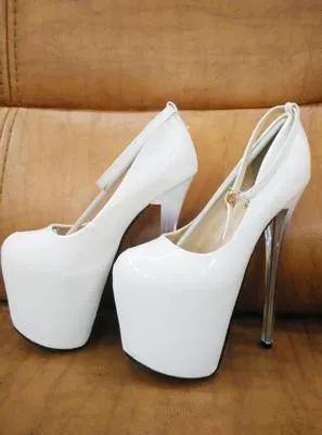 White 19cm Heel