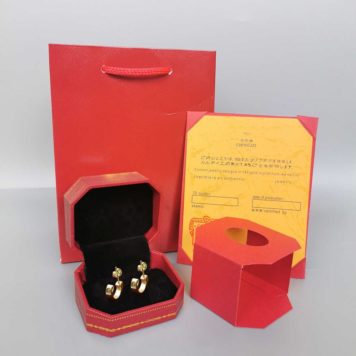 Ear Stud Gold Diamond Free+Packaging