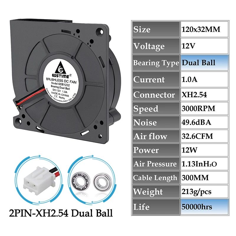 Color:12V Dual Ball 2PIN