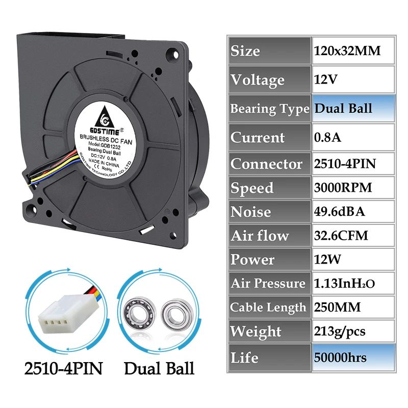 Color:12V Dual Ball 4PIN