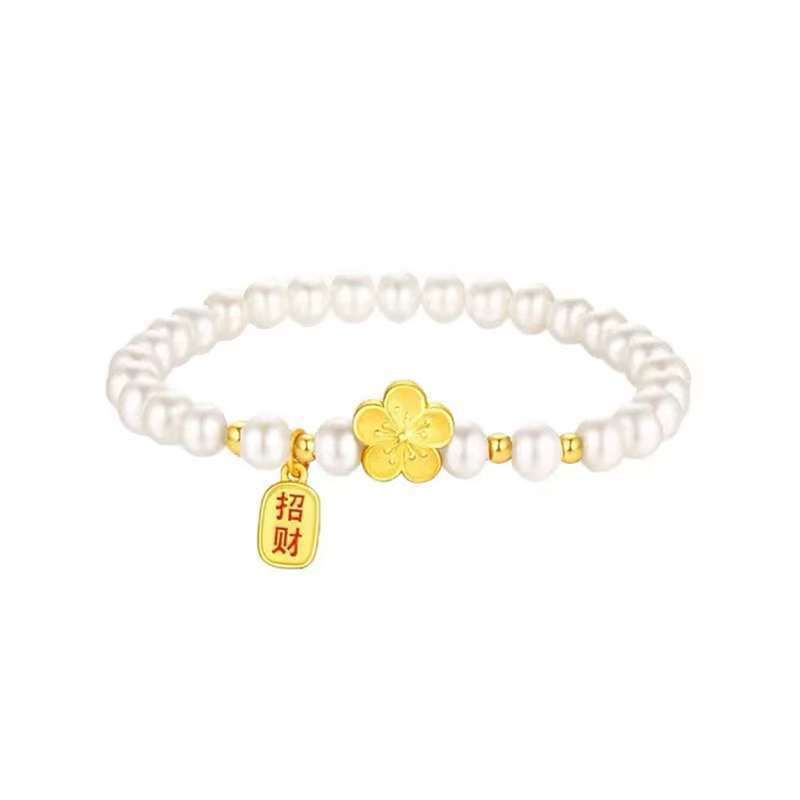 Bracelet de perle de fleur de pêche chanceux