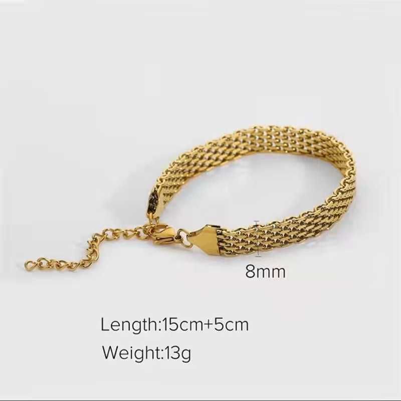 Bracelet Gold Woven Mesh 8mm