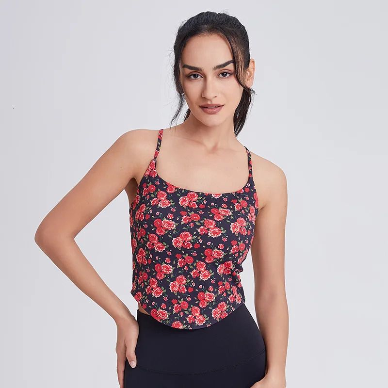 Navy Red Floral