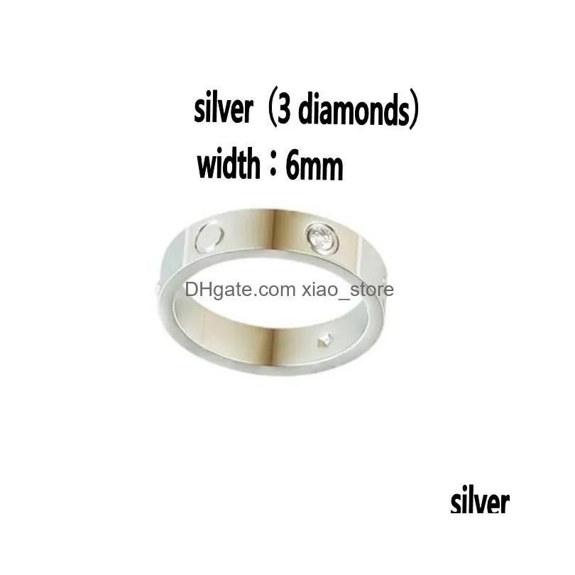 6 mm avec diamant couleur argent