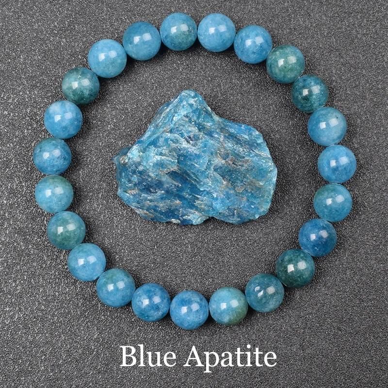 Perle da 8 mm 21 cm-8,3 pollici 37 Apatite blu