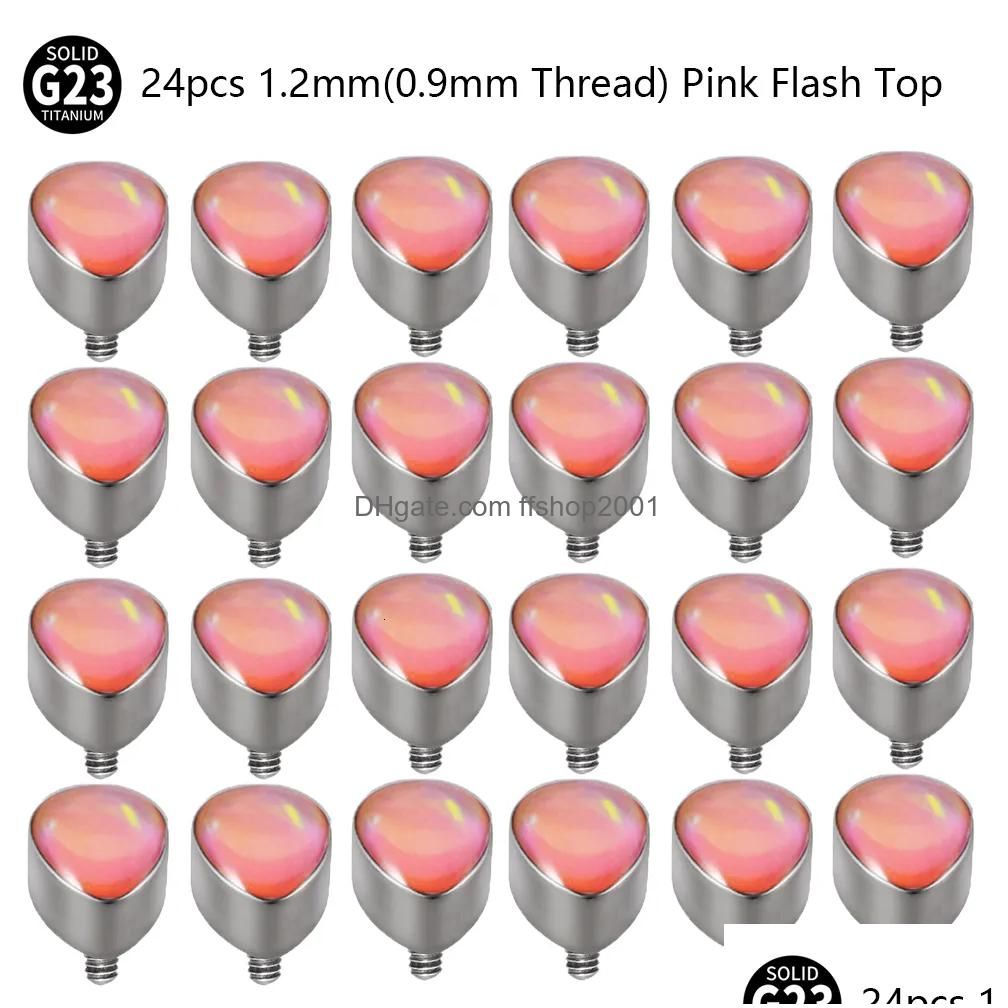 24 piezas de caída de color rosa-1.2x12 mm
