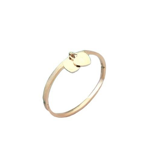 rosegold twoheart-bangle