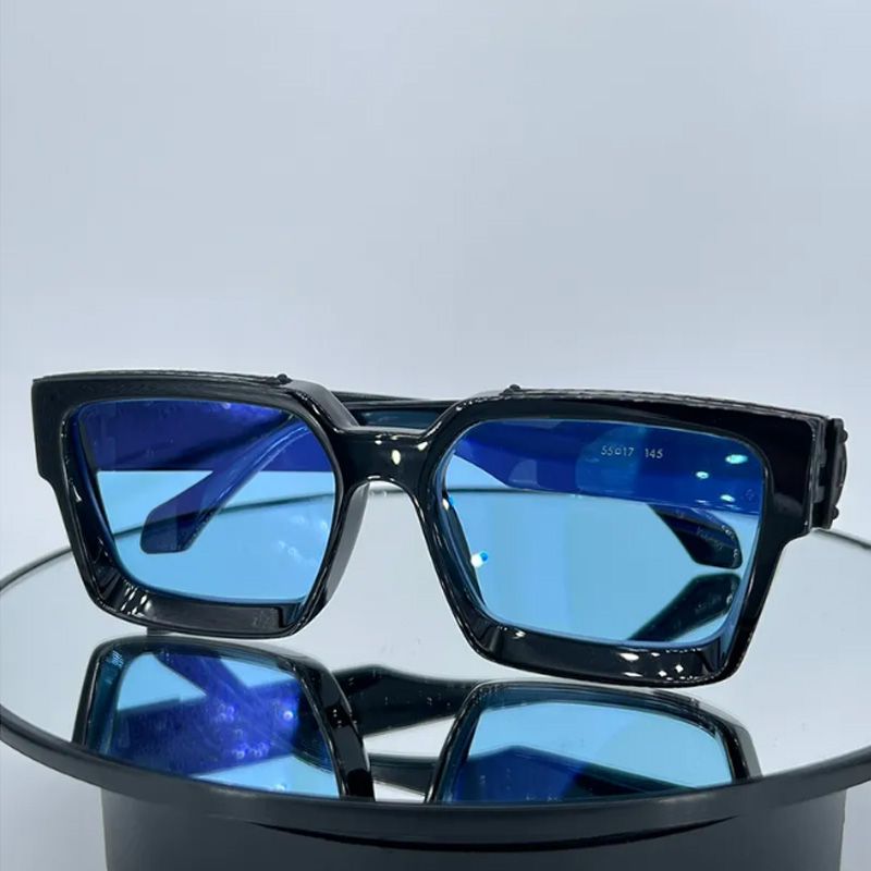 Black frame blue lens