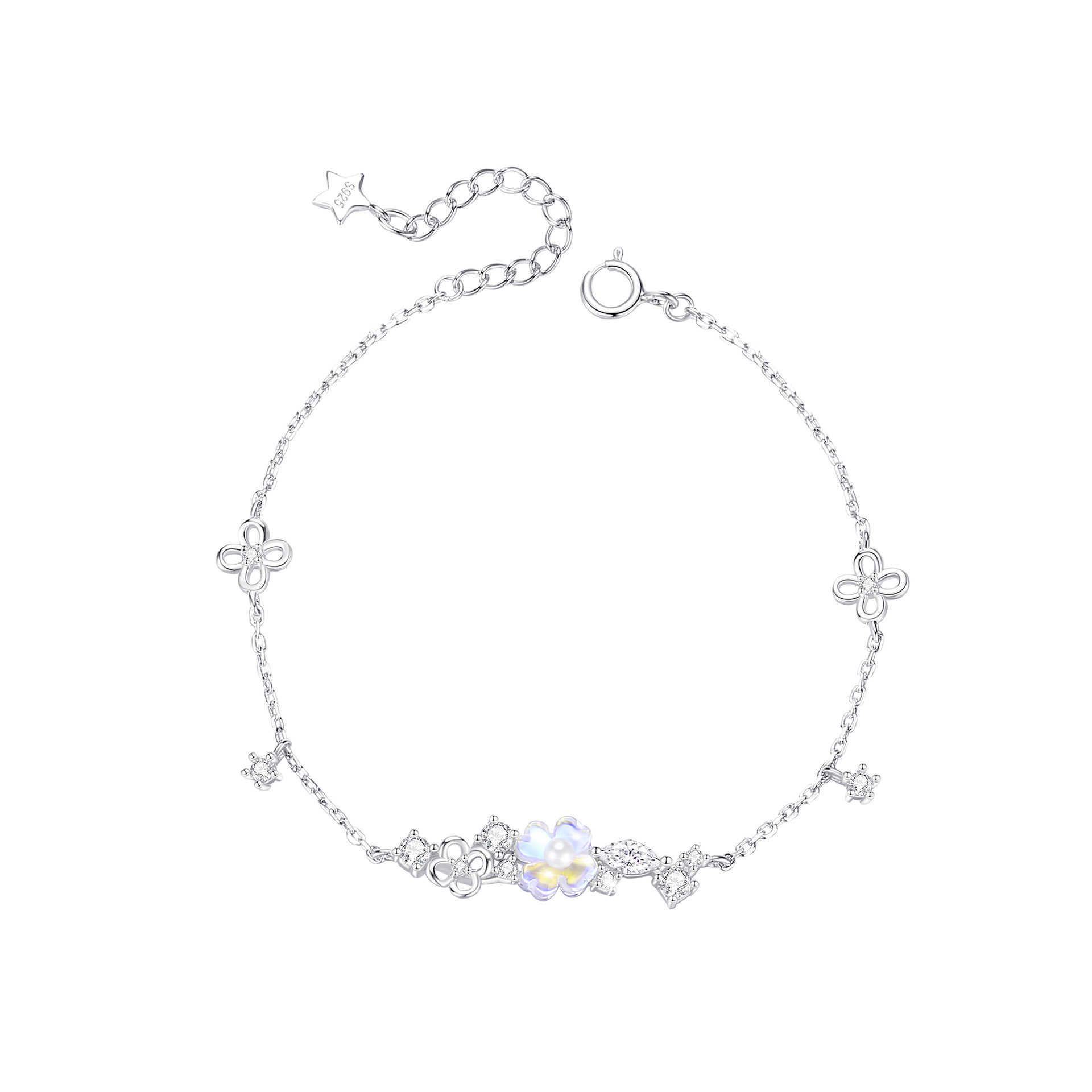 W700 Aurora Clover Bracelet-925 Silver