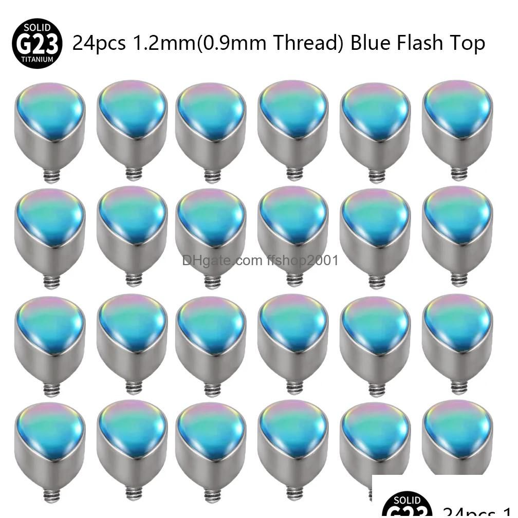 24 piezas de caída de color azul-2x8 mm-2x8 mm