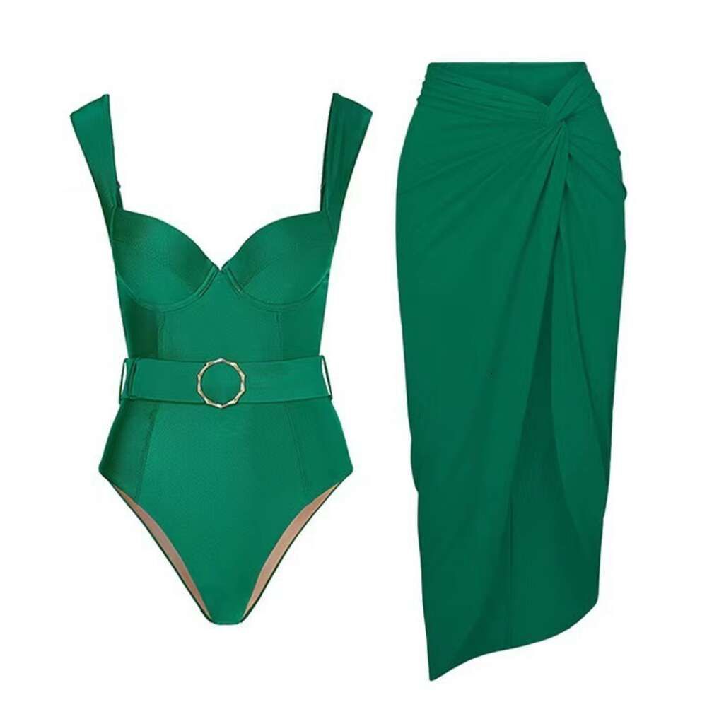 Double Shoulder Swimsuit Set