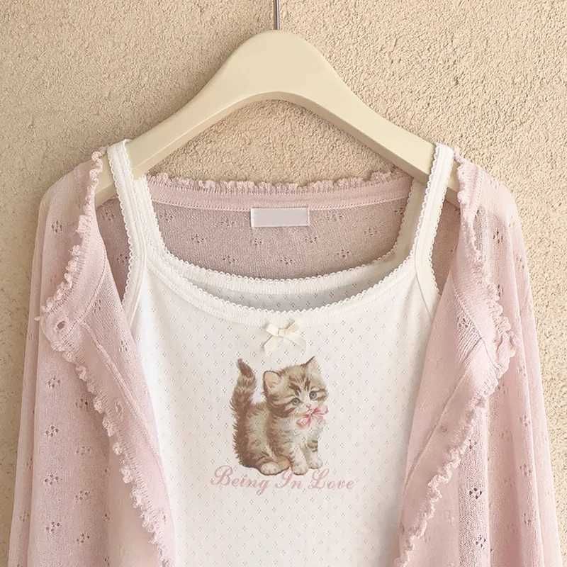 Cat Top Cardigan Sweater