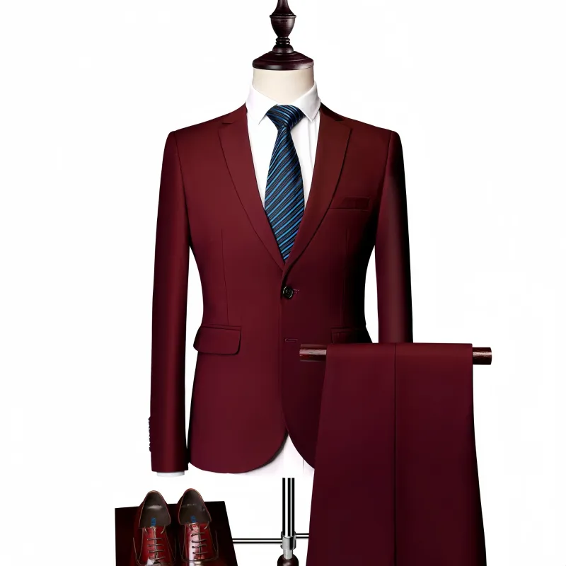 2 button wine red