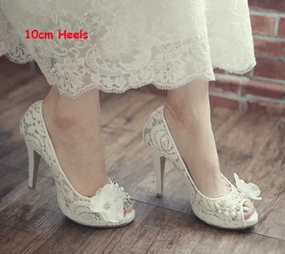 White 10cm Heels