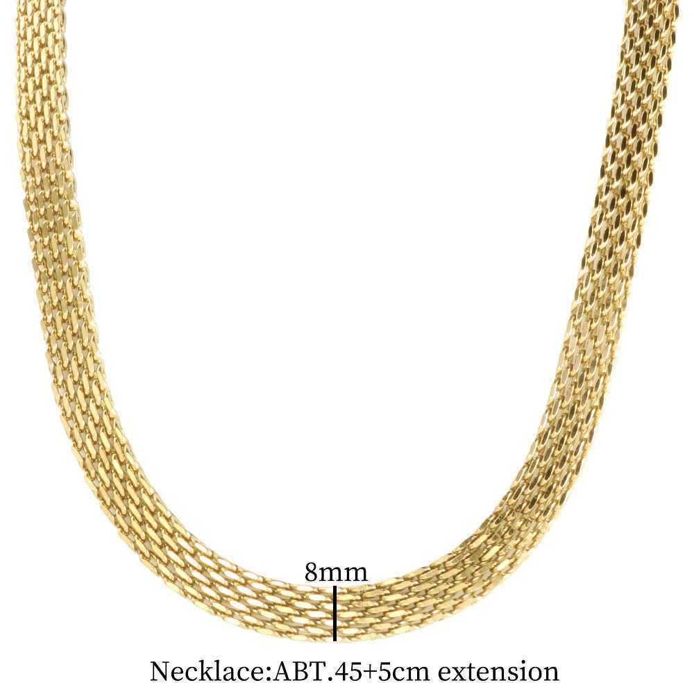 Necklace Gold Woven Mesh 8mm