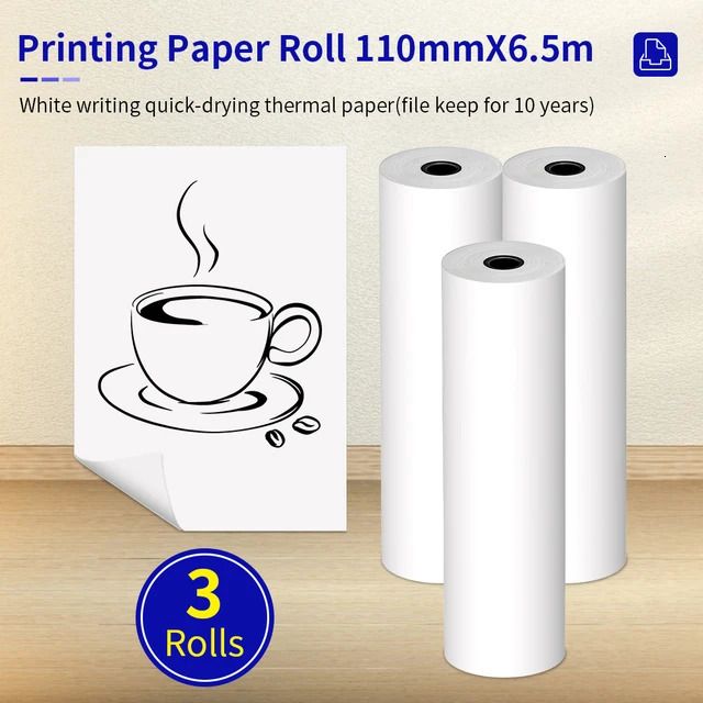 3 Rolls 110 mm papier