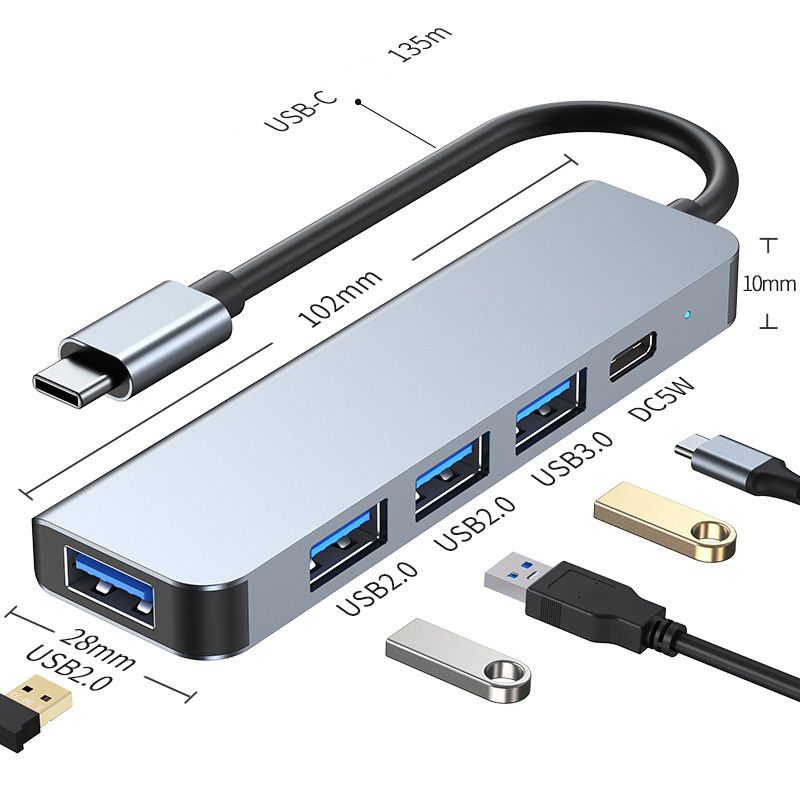 5in1 USB3.0+2.0x3+DC - B