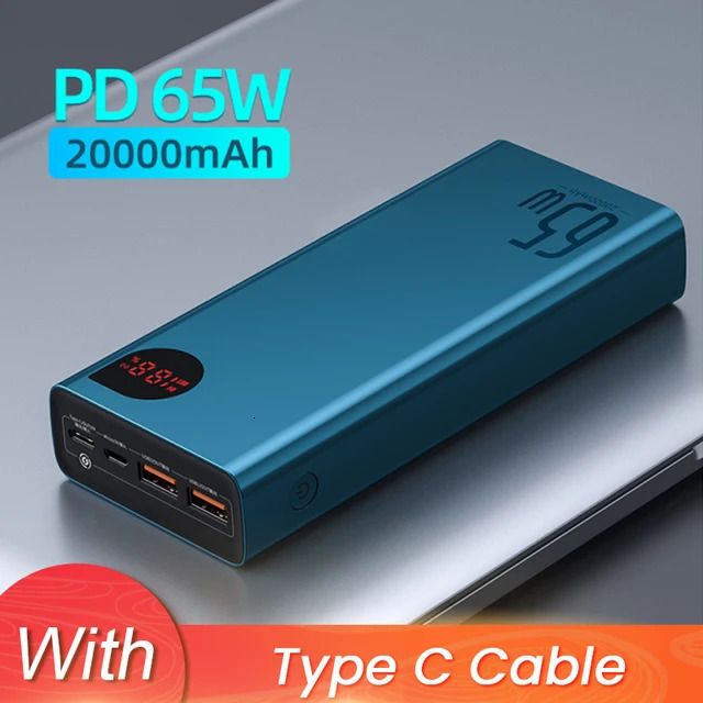 65W 20000mAh Blue