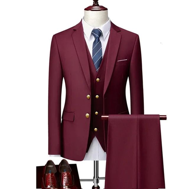 3 Pcs Set Wine Red