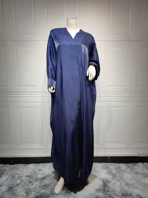 Abaya Ouverte Bleue-Taille Unique