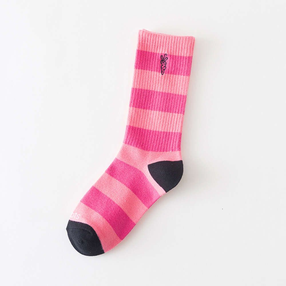 Pink Striped Embroidered Carrot