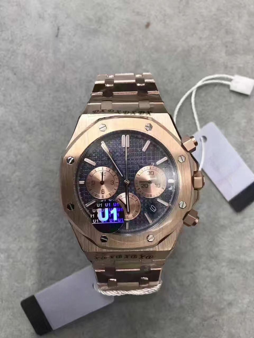 Rose Gold Case Blue Gold Dial