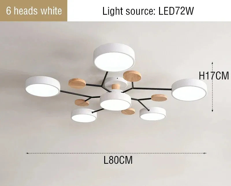 3 color Dimmable white 6 light