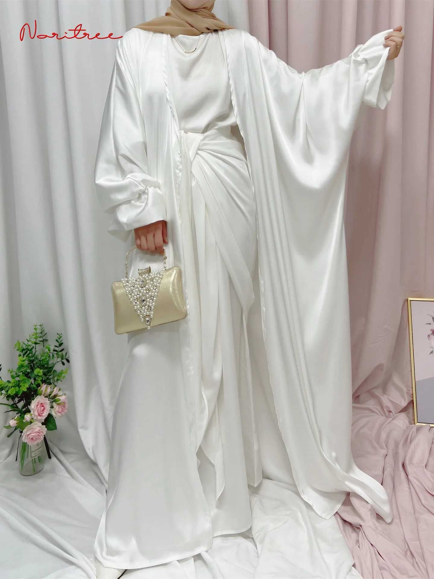 Biały Abaya-s luźny rozmiar