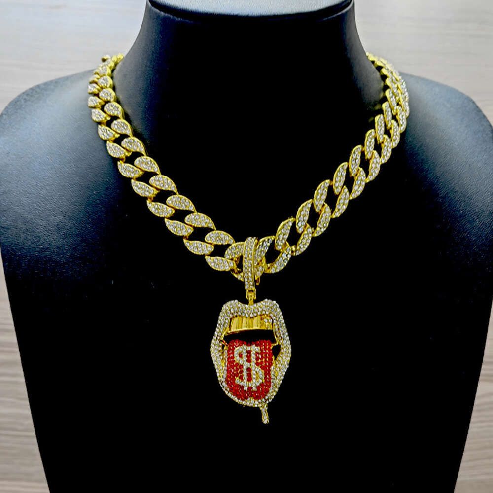 Gold with 18 inch Cuban chain red