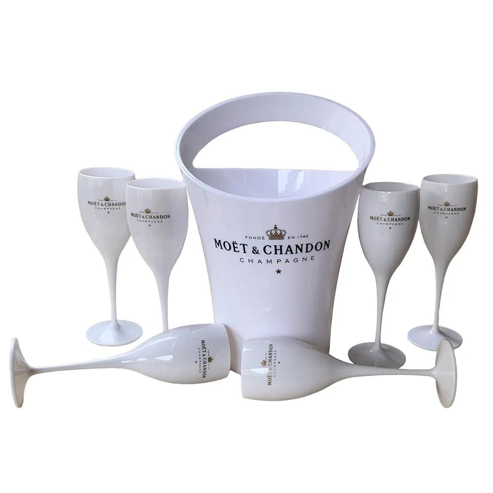 White 1Bucket+6 Small Glass