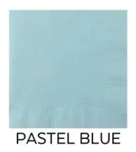 Pastelblauwe servetten van 25 cm in cocktailformaat