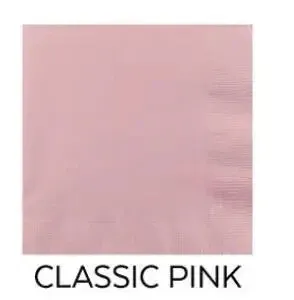 Taille de cocktail de 25 cm Classic rose serviettes