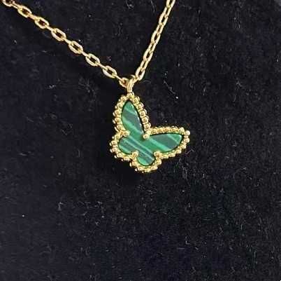 Collana farfalla di pavone dorate-925