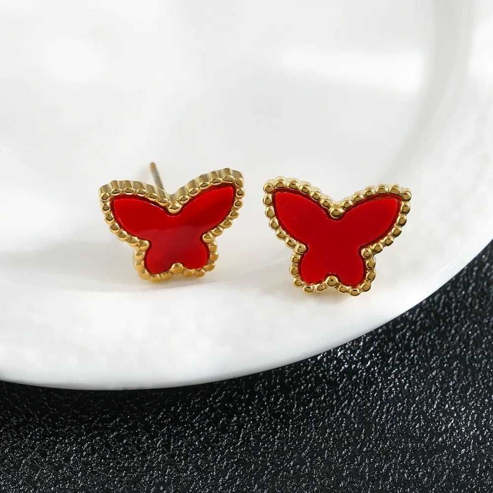 979 boucles d'oreilles papillon rouge