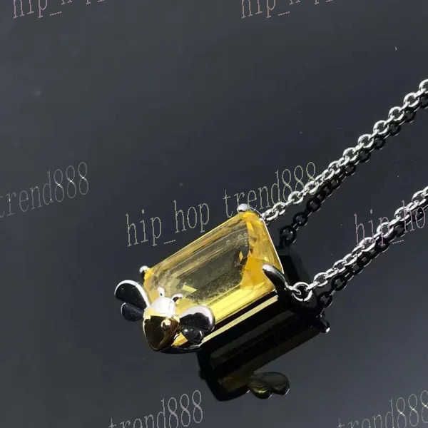 Colar Diamante Amarelo Platina