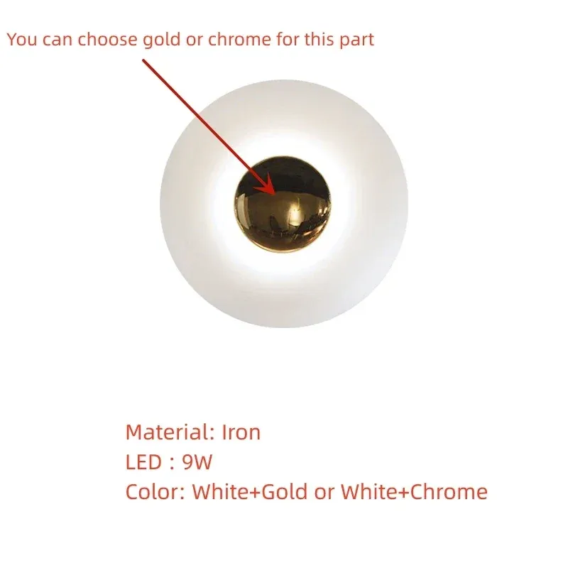 Warm light 3000K Middle chrome Diameter