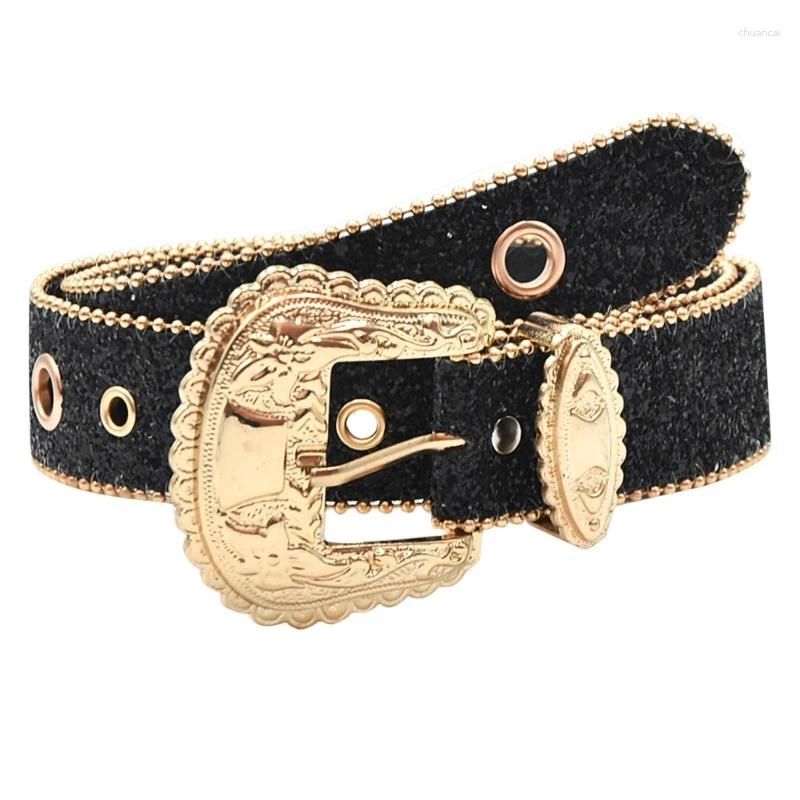 Gold buckle black