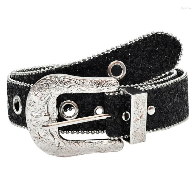 Silver buckle black