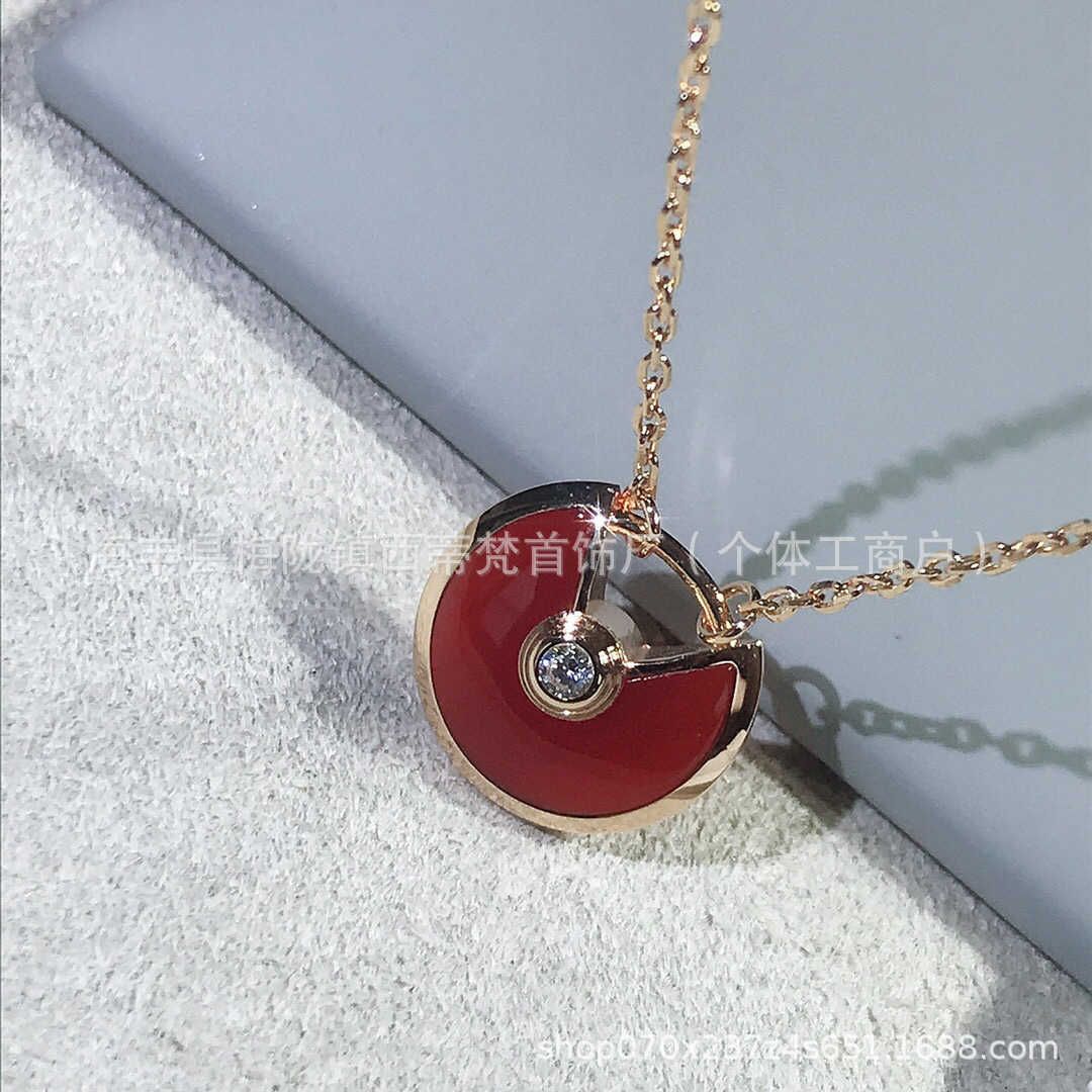 Rose goud rood agaat amulet