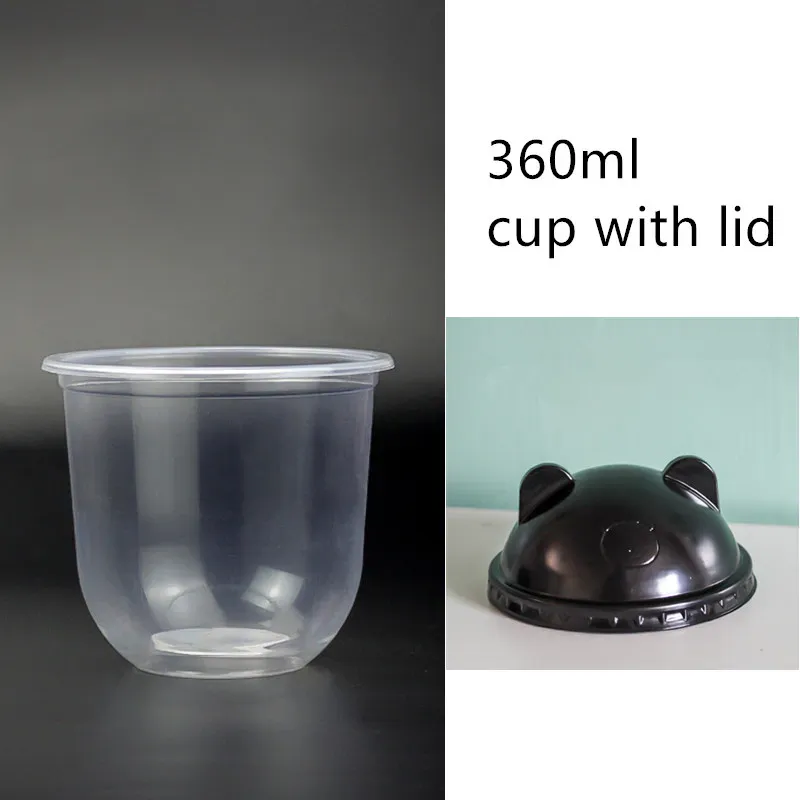 Чашка с черной крышкой 360 мл 50 шт.