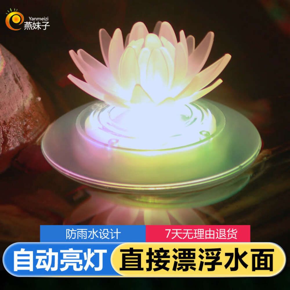 Paysage de lotus-solaire à lampe à flotteur