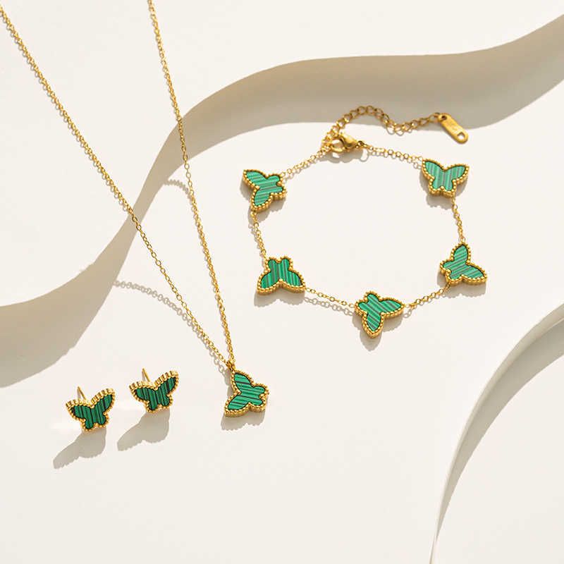 871 Butterfly Three Piece Set Green Sh