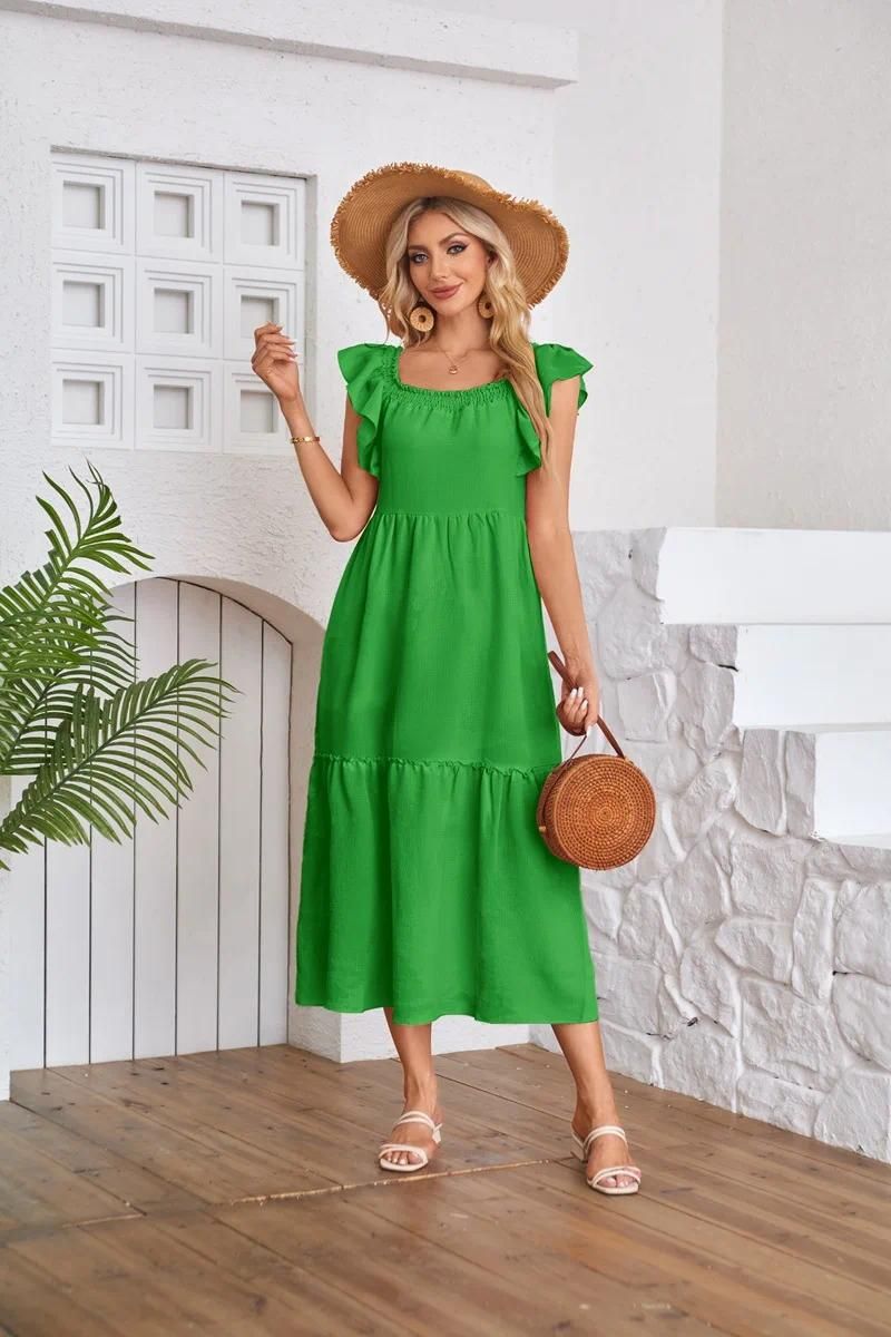 Green maxi dress