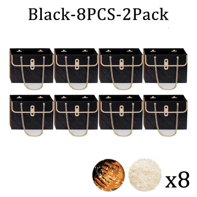 Black-8PCS-2Packs-15x10x10.5cm