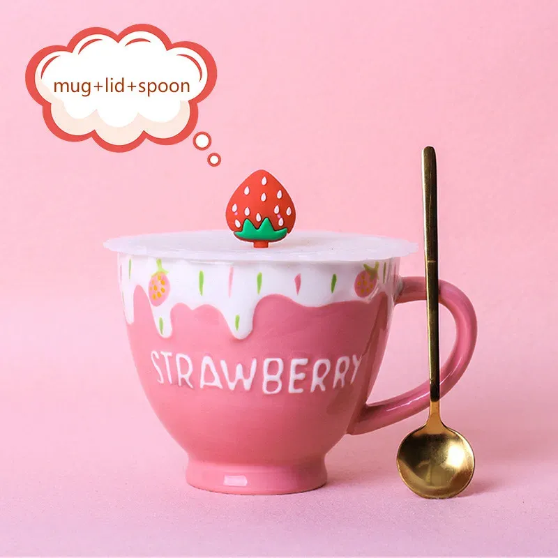 Pink with lid spoon