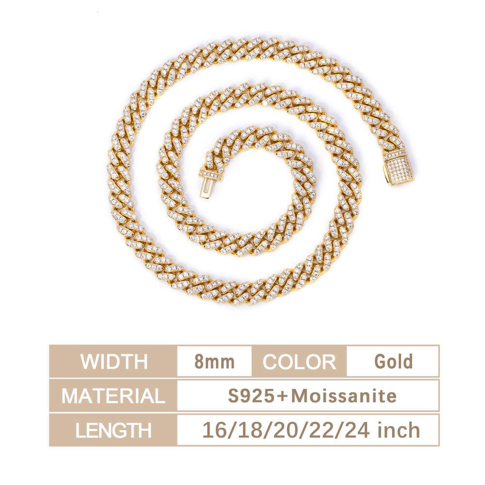 8mm guld-16-tums halsband