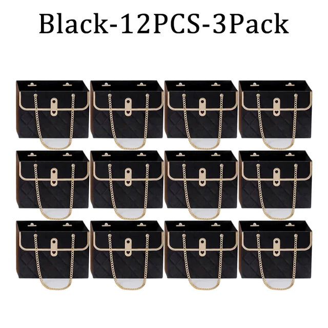 Black-12pcs-3Packs-15x10x10.5cm