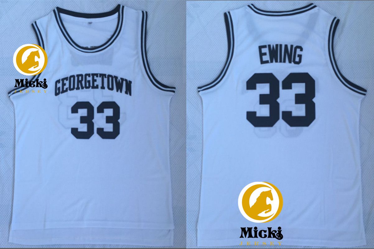 33 Patrick Ewing Georgetown Hoyas White
