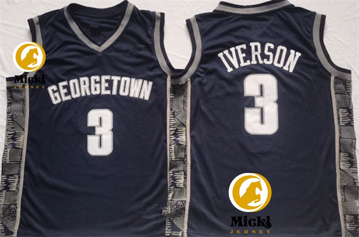 3 Allen Iverson Georgetown Hoyas Navy